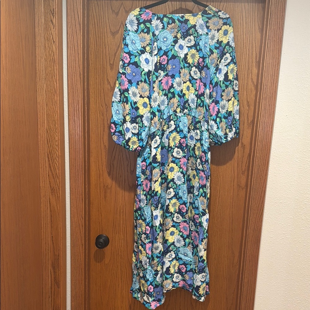 Gap Maternity Floral Blue Maxi Dress - Picture 5 of 5